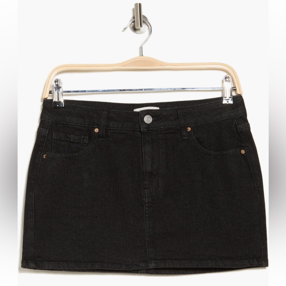 Black Denim Mini Skirt